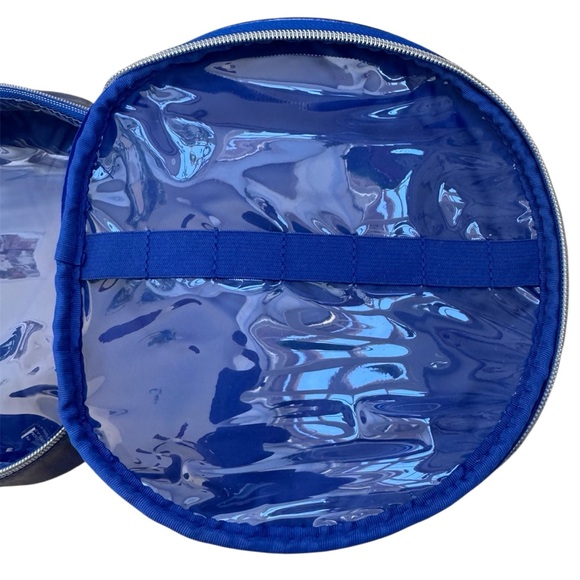 New! Neiman Marcus Cosmetic Bag. Metallic Blue. - Picture 12 of 15